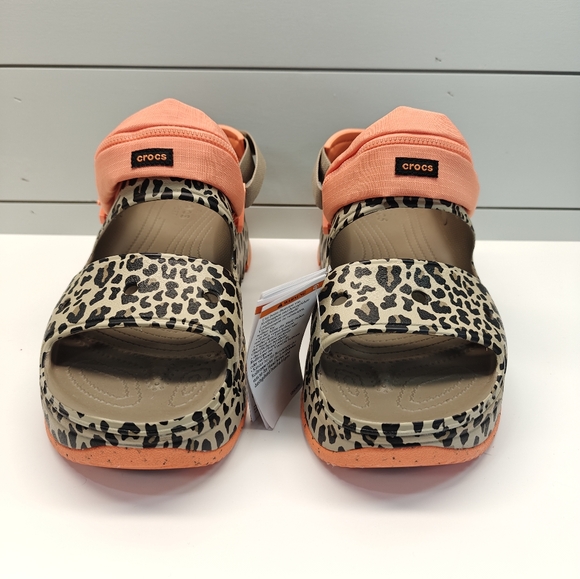 Crocs Hiker Xscape Khaki Leopard Sandal Clogs with zippered pouch size Men's 13 - Picture 3 of 11